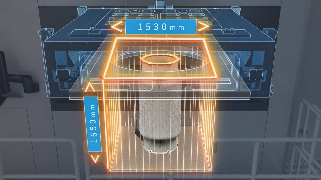 Схема объёма построения FS1521M: 1530 × 1650 мм